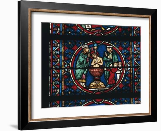 Baptism of Jesus, Choir Window, Notre-Dame Cathedral-null-Framed Giclee Print