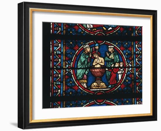 Baptism of Jesus, Choir Window, Notre-Dame Cathedral-null-Framed Giclee Print