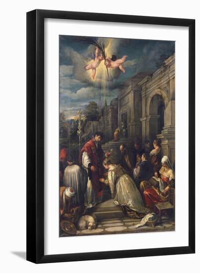 Baptism of St Lucilla-Jacopo Bassano-Framed Giclee Print