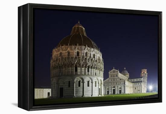 Baptistery (Battistero Di San Giovanni), Duomo and Leaning Tower of Pisa, Piazza Dei Miracoli, Ital-David Clapp-Framed Premier Image Canvas