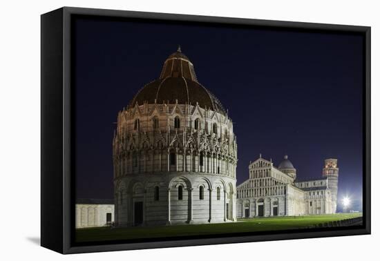 Baptistery (Battistero Di San Giovanni), Duomo and Leaning Tower of Pisa, Piazza Dei Miracoli, Ital-David Clapp-Framed Premier Image Canvas