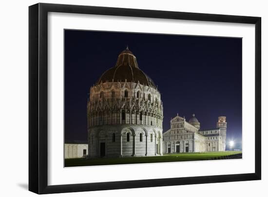 Baptistery (Battistero Di San Giovanni), Duomo and Leaning Tower of Pisa, Piazza Dei Miracoli, Ital-David Clapp-Framed Photographic Print
