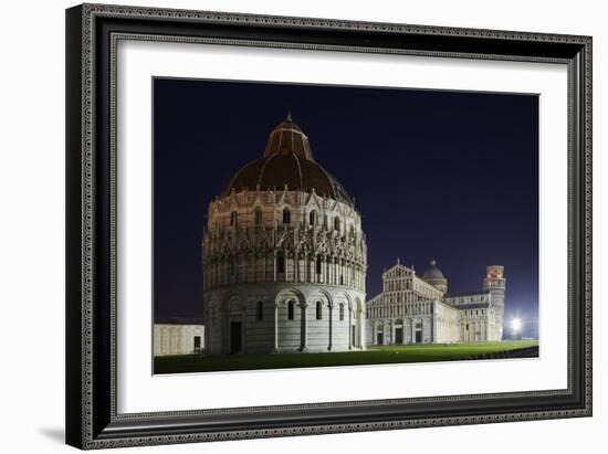 Baptistery (Battistero Di San Giovanni), Duomo and Leaning Tower of Pisa, Piazza Dei Miracoli, Ital-David Clapp-Framed Photographic Print