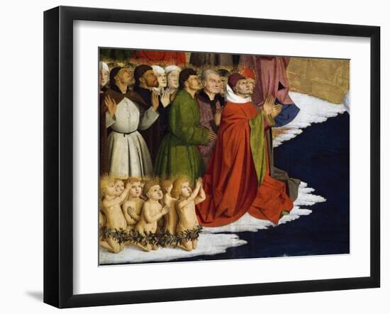 Baptizing Men and Children, Detail from Coronation of Virgin Altarpiece, 1454-Enguerrand Quarton-Framed Giclee Print