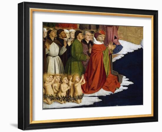 Baptizing Men and Children, Detail from Coronation of Virgin Altarpiece, 1454-Enguerrand Quarton-Framed Giclee Print