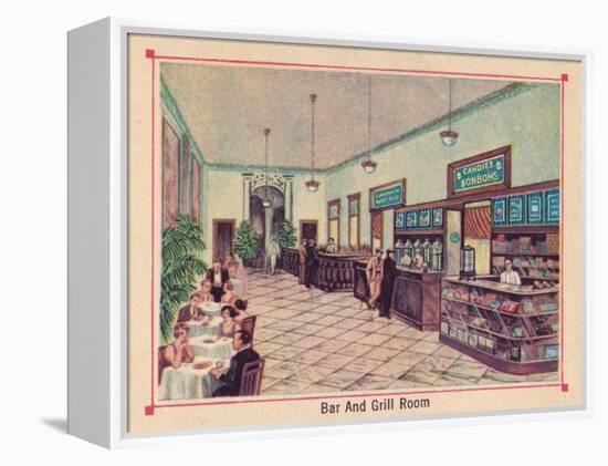 'Bar and Grill Room - Hotel Florida - Havana - Cuba', c1910-Unknown-Framed Premier Image Canvas