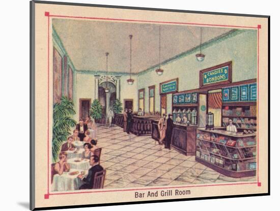 'Bar and Grill Room - Hotel Florida - Havana - Cuba', c1910-Unknown-Mounted Giclee Print
