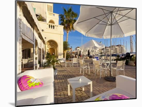 Bar at Queensway Quay Marina, Gibraltar, Mediterranean, Europe-Giles Bracher-Mounted Photographic Print