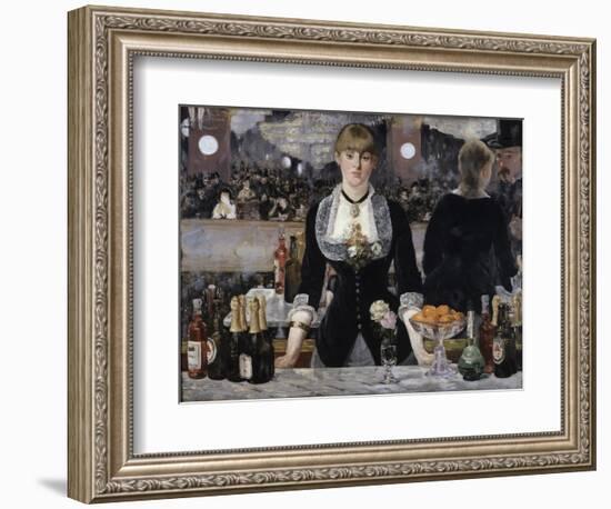 Bar at the Folies, Bergeres-Edouard Manet-Framed Giclee Print