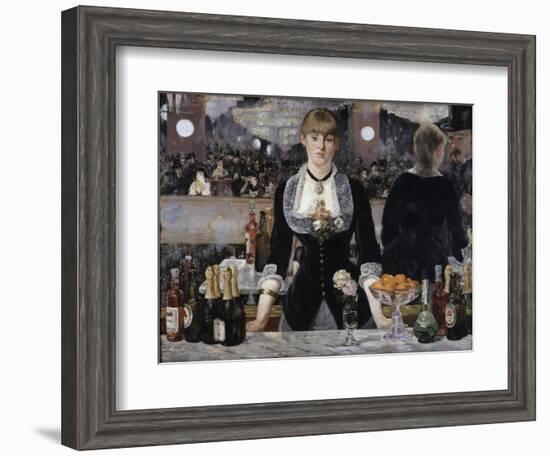 Bar at the Folies, Bergeres-Edouard Manet-Framed Giclee Print