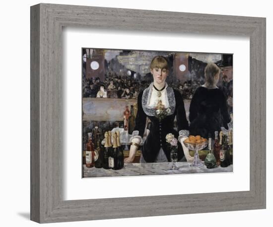 Bar at the Folies, Bergeres-Edouard Manet-Framed Giclee Print