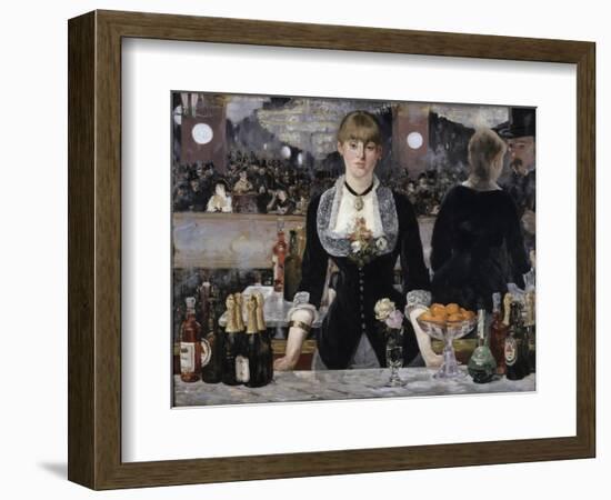 Bar at the Folies, Bergeres-Edouard Manet-Framed Giclee Print