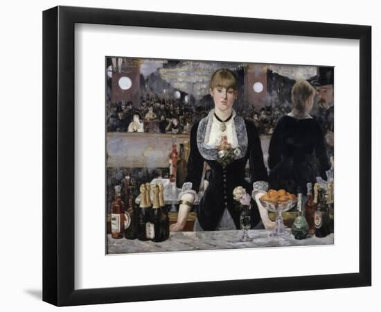 Bar at the Folies, Bergeres-Edouard Manet-Framed Giclee Print