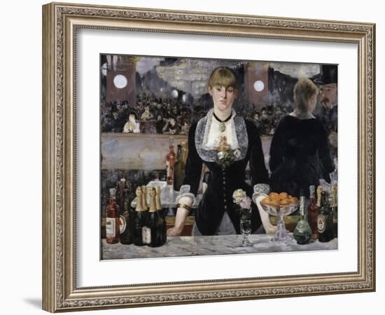 Bar at the Folies, Bergeres-Edouard Manet-Framed Giclee Print