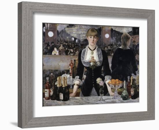 Bar at the Folies, Bergeres-Edouard Manet-Framed Giclee Print