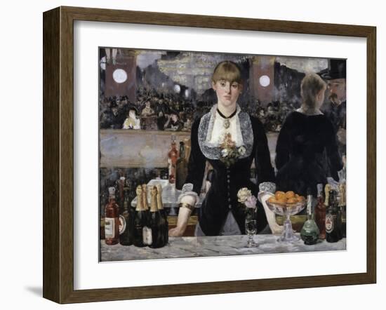 Bar at the Folies, Bergeres-Edouard Manet-Framed Giclee Print