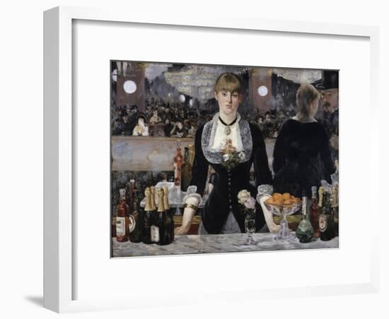 Bar at the Folies, Bergeres-Edouard Manet-Framed Giclee Print