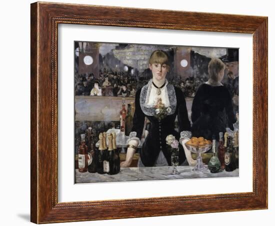 Bar at the Folies, Bergeres-Edouard Manet-Framed Giclee Print