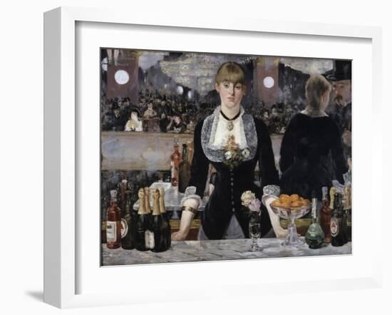 Bar at the Folies, Bergeres-Edouard Manet-Framed Giclee Print