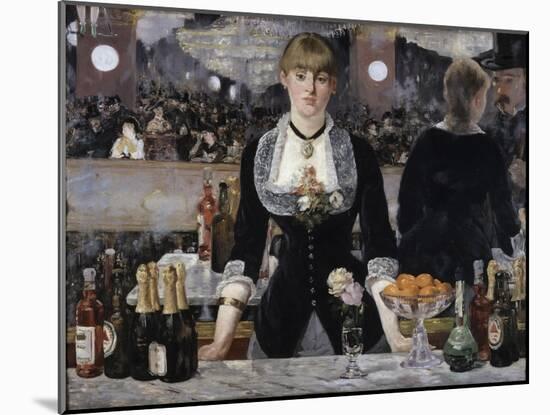 Bar at the Folies, Bergeres-Edouard Manet-Mounted Giclee Print