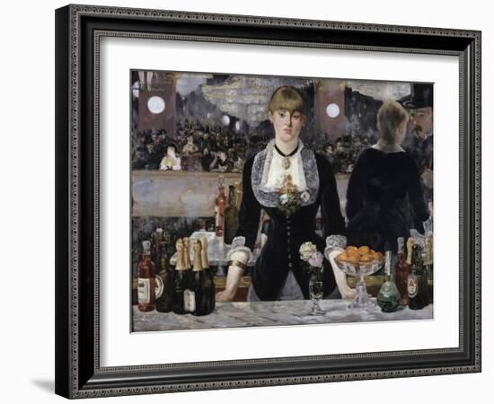 Bar at the Folies, Bergeres-Edouard Manet-Framed Giclee Print
