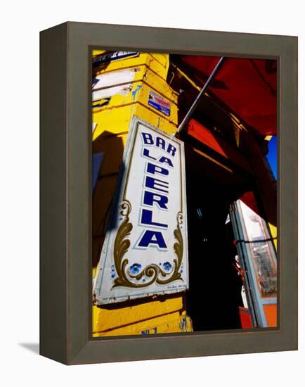 Bar Entrance, La Boca, Buenos Aires, Argentina-Michael Taylor-Framed Premier Image Canvas