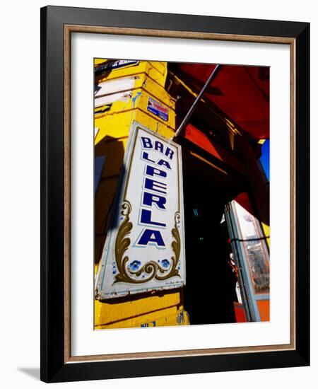 Bar Entrance, La Boca, Buenos Aires, Argentina-Michael Taylor-Framed Photographic Print