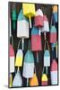 Bar Harbor, Maine, Colorful Buoys on Wall for Sale and State Specialty Souvenirs for Lobster Traps-Bill Bachmann-Mounted Photographic Print