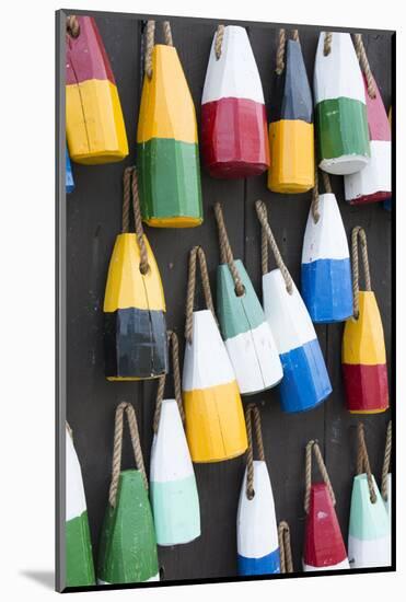Bar Harbor, Maine, Colorful Buoys on Wall for Sale and State Specialty Souvenirs for Lobster Traps-Bill Bachmann-Mounted Photographic Print