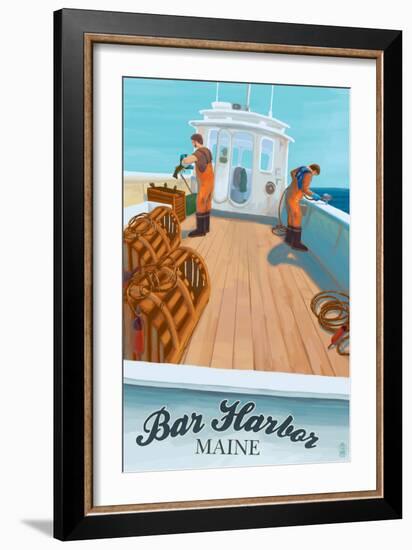 Bar Harbor, Maine - Lobster Boat-Lantern Press-Framed Art Print