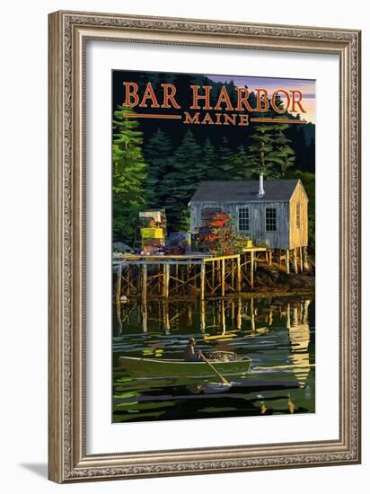 Bar Harbor, Maine - Lobster Shack-Lantern Press-Framed Art Print