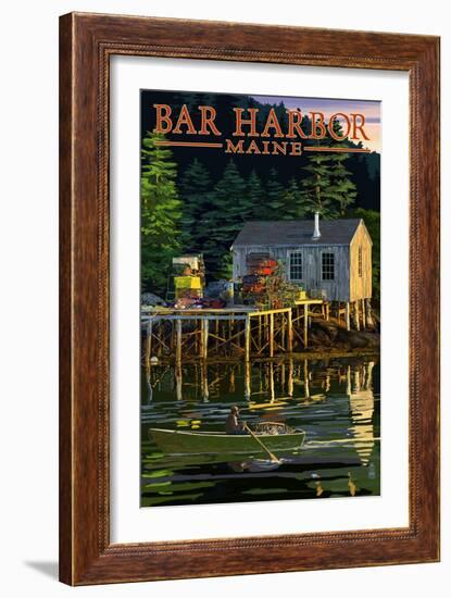 Bar Harbor, Maine - Lobster Shack-Lantern Press-Framed Art Print