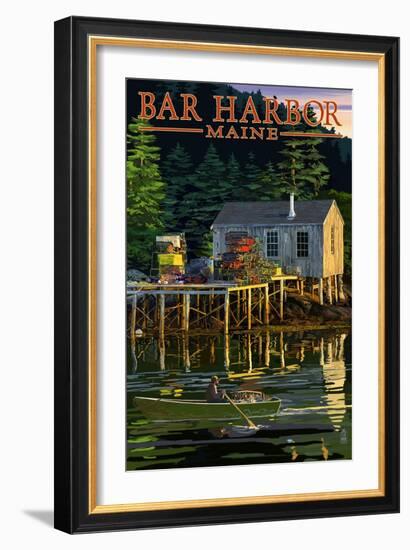Bar Harbor, Maine - Lobster Shack-Lantern Press-Framed Art Print
