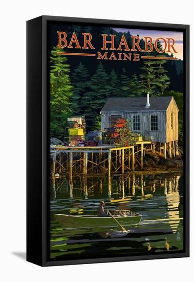 Bar Harbor, Maine - Lobster Shack-Lantern Press-Framed Stretched Canvas