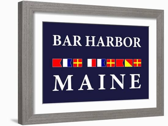 Bar Harbor, Maine - Nautical Flags-Lantern Press-Framed Art Print