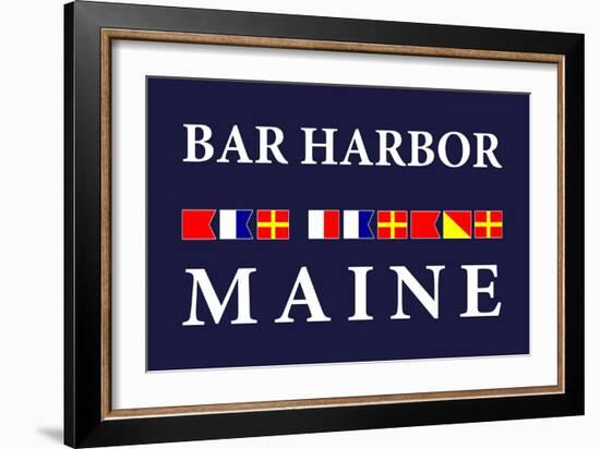 Bar Harbor, Maine - Nautical Flags-Lantern Press-Framed Art Print