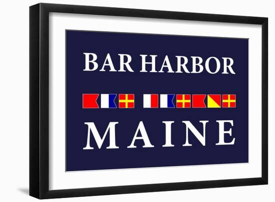 Bar Harbor, Maine - Nautical Flags-Lantern Press-Framed Art Print