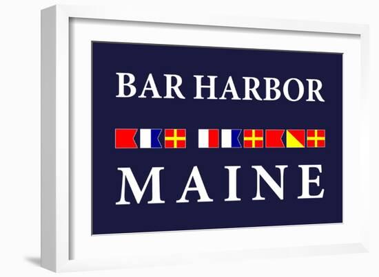 Bar Harbor, Maine - Nautical Flags-Lantern Press-Framed Art Print