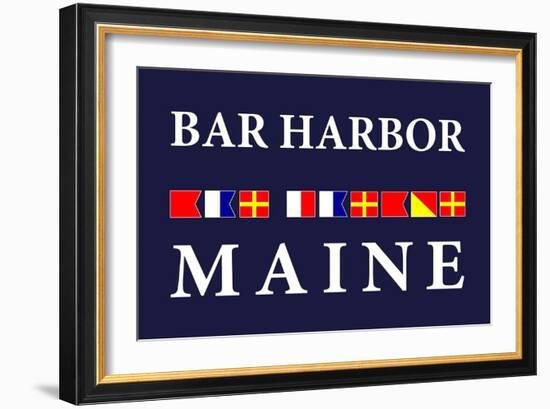 Bar Harbor, Maine - Nautical Flags-Lantern Press-Framed Art Print