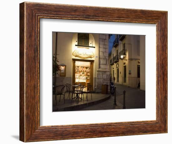 Bar, Piazza Duomo, Evening, Cefalu, Sicily, Italy, Europe-Martin Child-Framed Photographic Print