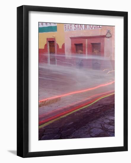 Bar San Miguel Entrance with Car Taillights, San Miguel De Allende, Mexico-Nancy Rotenberg-Framed Photographic Print