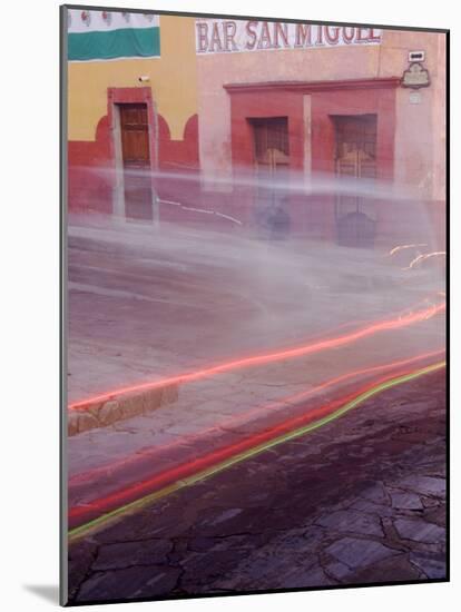 Bar San Miguel Entrance with Car Taillights, San Miguel De Allende, Mexico-Nancy Rotenberg-Mounted Photographic Print