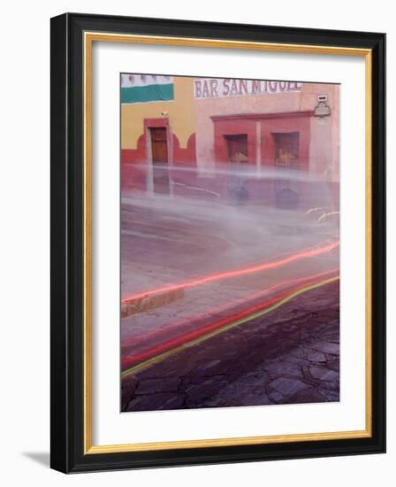 Bar San Miguel Entrance with Car Taillights, San Miguel De Allende, Mexico-Nancy Rotenberg-Framed Photographic Print