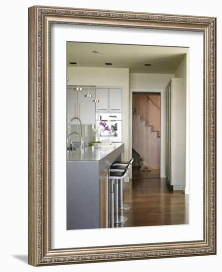 Bar Stools at Breakfast Bar in Kitchen of Usa Home-Stacy Bass-Framed Photo