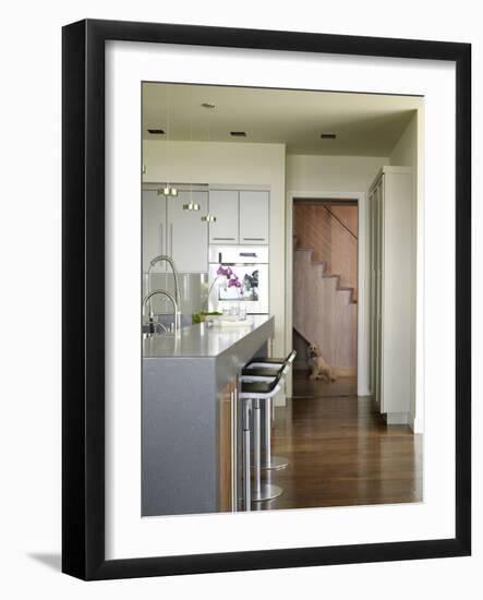 Bar Stools at Breakfast Bar in Kitchen of Usa Home-Stacy Bass-Framed Photo