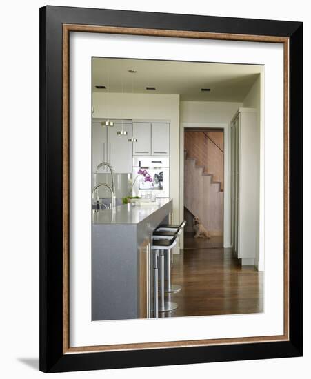 Bar Stools at Breakfast Bar in Kitchen of Usa Home-Stacy Bass-Framed Photo