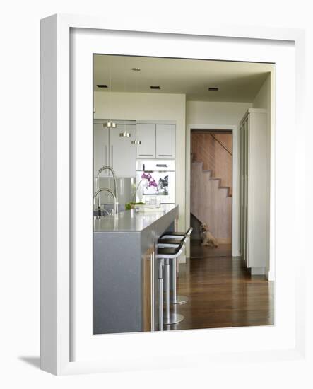 Bar Stools at Breakfast Bar in Kitchen of Usa Home-Stacy Bass-Framed Photo