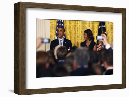 Barack and Michelle Obama Host a Reception to Observe LGBT Pride Month-Dennis Brack-Framed Photographic Print