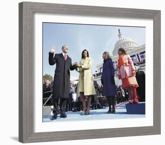 Barack Obama: 44th President of the United States of America-Celebrity Photography-Framed Art Print