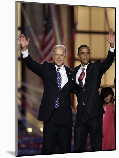 Barack Obama and Joe Biden at the Democratic National Convention 2008, Denver, CO-null-Mounted Photographic Print